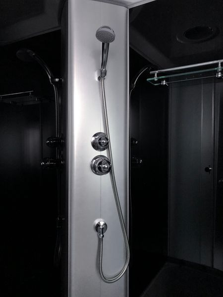 Гідробокс 90х90 см півкруглий Bathmix BMS BF-90/42 скло матове 4 мм з глибоким піддоном профіль сатин 10812 фото