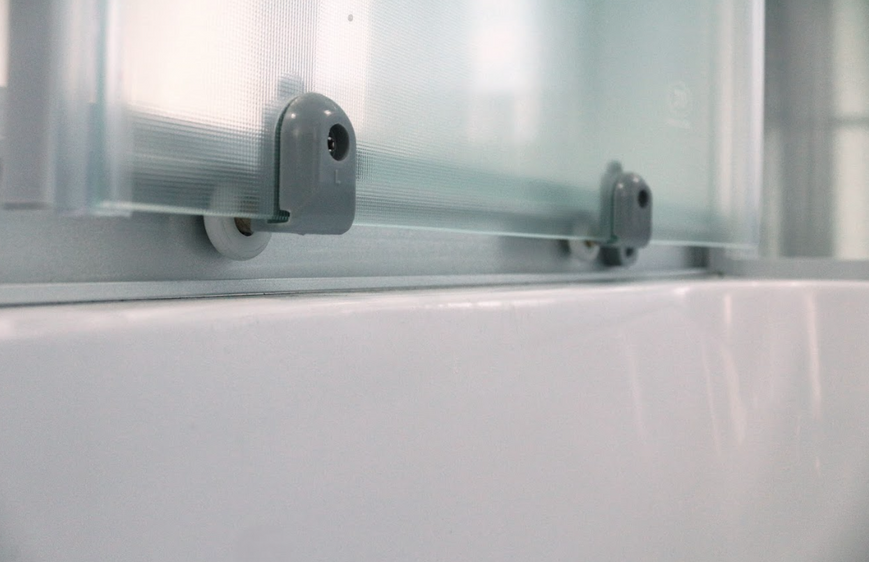 Гідробокс 90х90 см півкруглий Bathmix BMS BF-90/42 скло матове 4 мм з глибоким піддоном профіль сатин 10812 фото