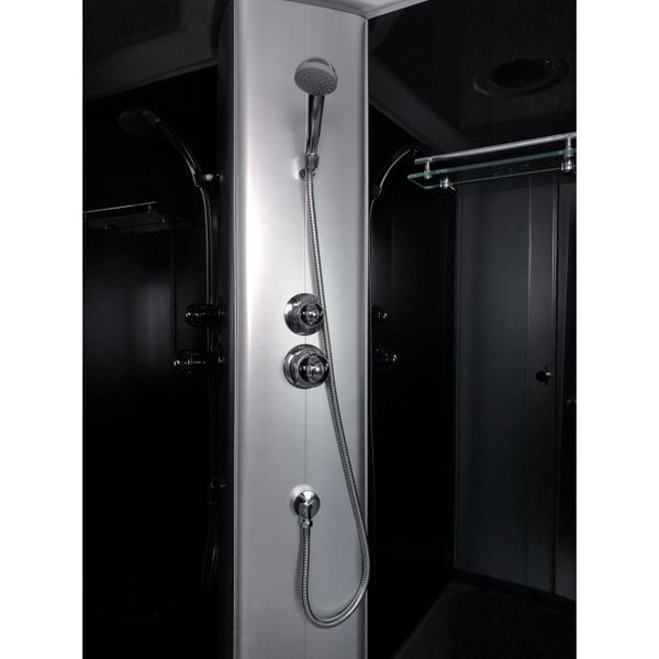 Гідробокс 120х80 см півкруглий Bathmix BMS BF-128/13R скло матове fabric 4 мм з мілким піддоном профіль сатин 10817 фото