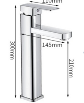 Змішувач для умивальника високий Quadro (L-10) Chrome Bathmix 25865 фото