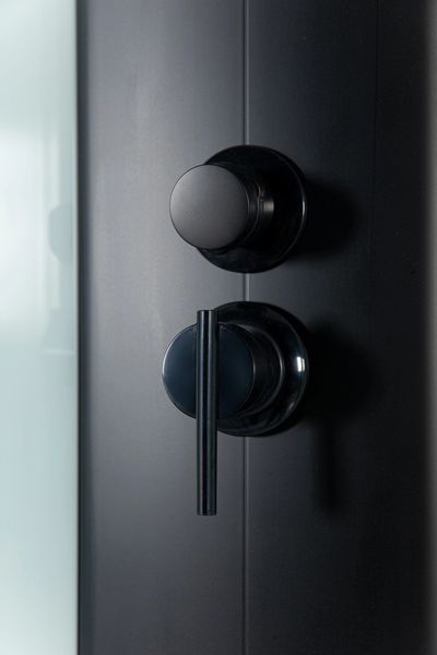 Гідробокс 90x90 см півкруглий AquaStream GLS 90 LW ALL BLACKS скло прозоре 4 мм з мілким піддоном профіль чорний 18729 фото
