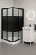 Душова кабіна 90х90 см квадратна BathMix BMLine S-BL-90/13 скло прозоре з чорними вузькими смужками 4 мм з піддоном 13 см профіль чорний 16781 фото 2