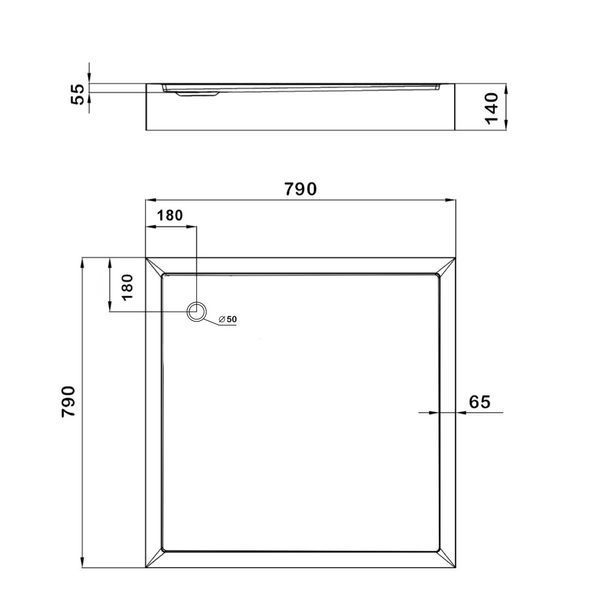 Піддон квадратний Lidz Kapielka ST80x80х14  SD00051136 фото