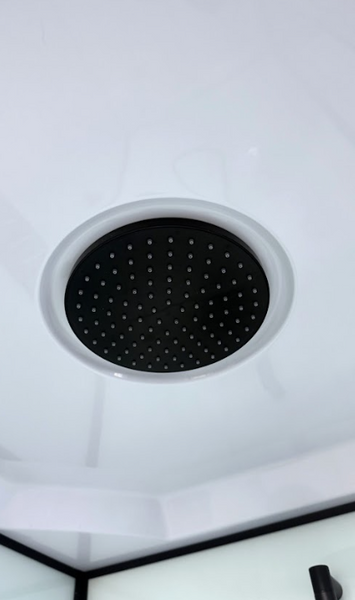 Гідробокс 90х90 см квадратний BathMix B&W 6624 скло прозоре 4 мм з мілким піддоном профіль чорний 24505 фото