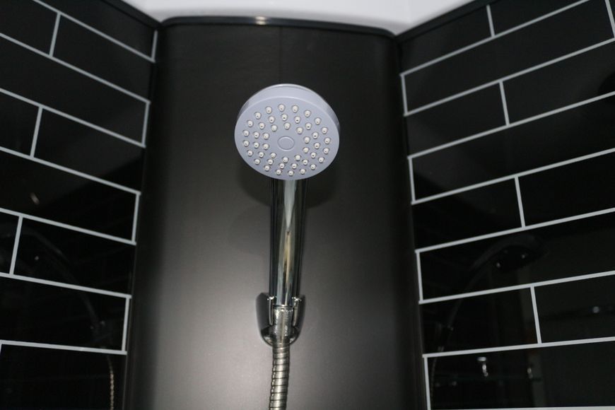 Гідробокс 90х90 см півкруглий Bathmix BMS BRG-90/42 скло сіре 4 мм з глибоким піддоном профіль чорний 16788 фото