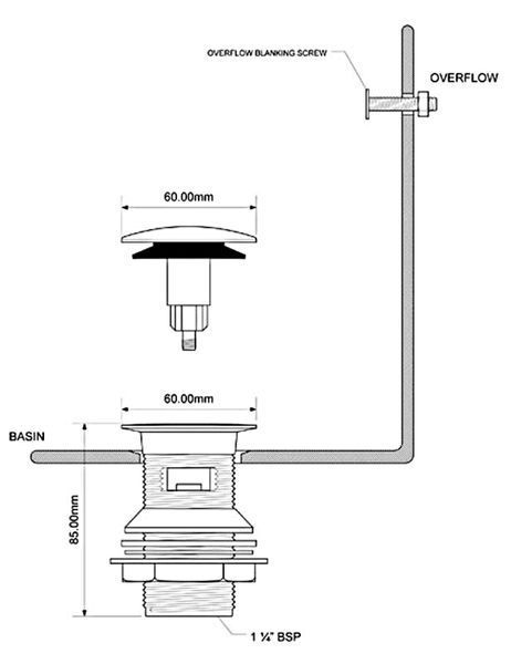 Корок-автомат для умивальника 5/4 " CW60-AB 00000011506 фото