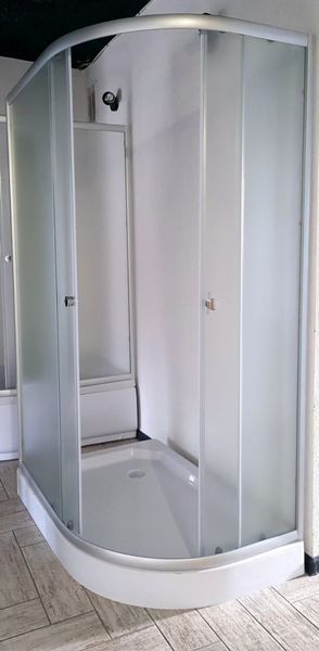 Душ.кабіна BM Eco F-128/12 L (8027 AL), 120х80х12х193, м/п, п-матове (4 мм.), пр-хром, сатин 16799 фото