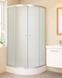 Душова кабіна 80х80 см півкругла BathMix BMEco F-80/13 скло fabric 4мм, з піддоном 13см профіль сатин 11698 фото 2