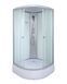 Гідробокс 90х90 см півкруглий BathMix BMS FF-90/42 скло матове fabric 4 мм з глибоким піддоном профіль сатин 11695 фото 1